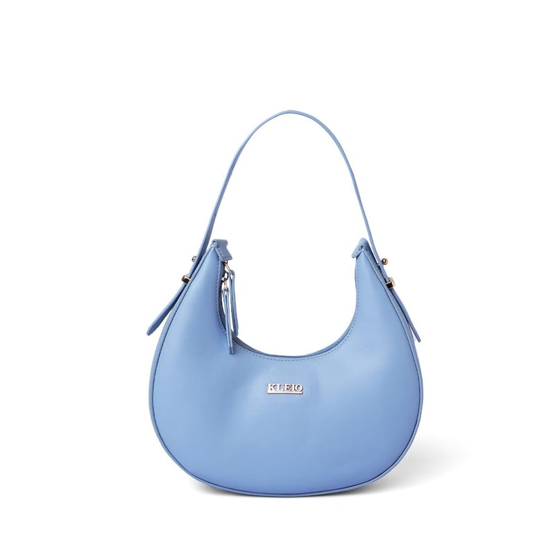 KLEIO Vegan Leather Half Moon Handbag for Women - Turquoise - Image 1